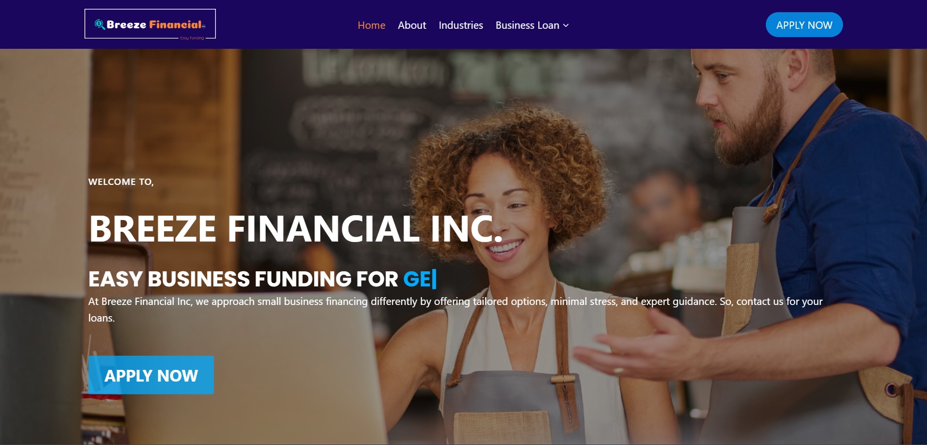 Website Design Project for Breezze Financial