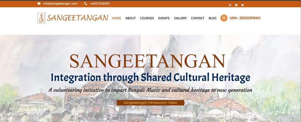 Website Design for Sangeetangan: Music School in Singapore