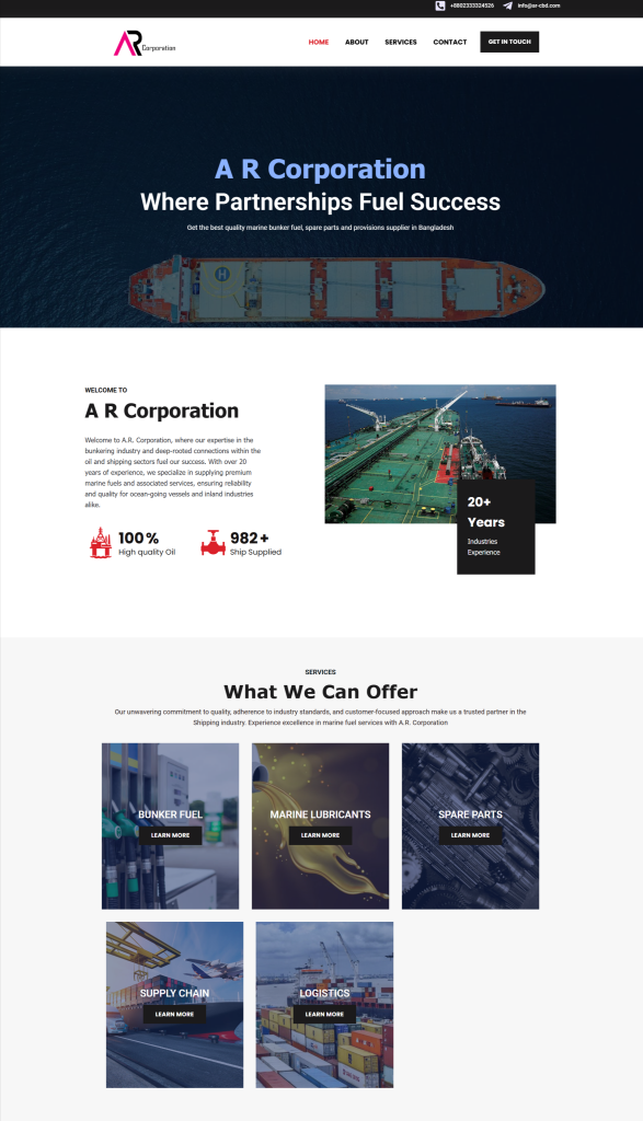 Bunkering Company Website Designed by Avista Digital